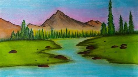 How To Draw A Beautiful Landscape Scenery With Colour Pencil Step By