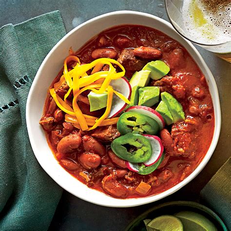 Packed with ground beef, vegetables, beans and homemade bone broth, this healthy meal will keep bellies and hearts full. Beef-and-Bean Chili Recipe | MyRecipes