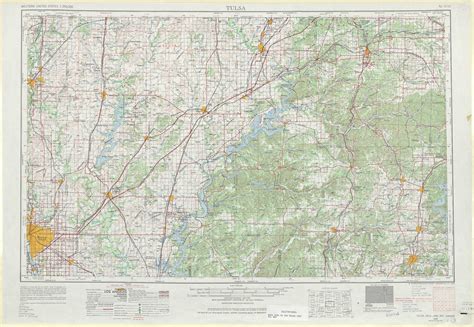 Tulsa Topographic Map Ok Mo Ar Usgs Topo 1250000 Scale