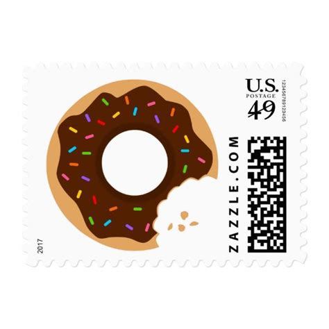 Rainbow Sprinkles Chocolate Donut Postage Rainbow Sprinkles Stamp Self Inking Stamps