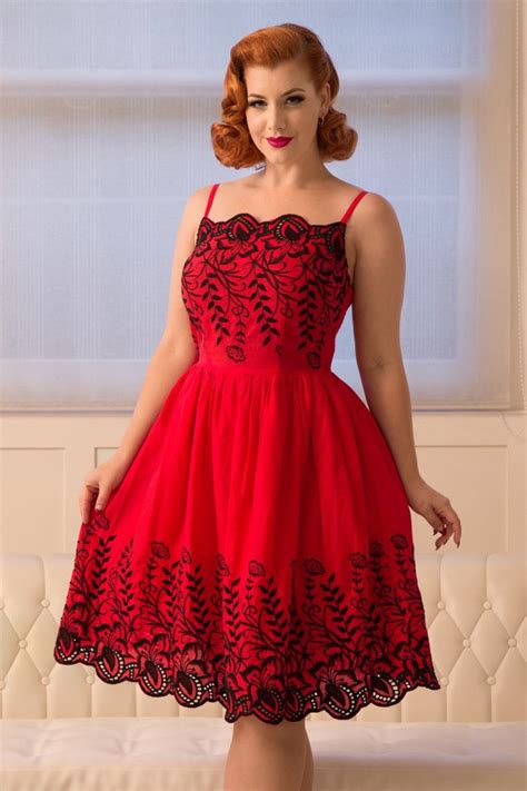 50s Scarlett Swing Dress In Red