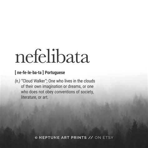 Nefelibata Definition Prints Digital Download Instant Etsy Fancy