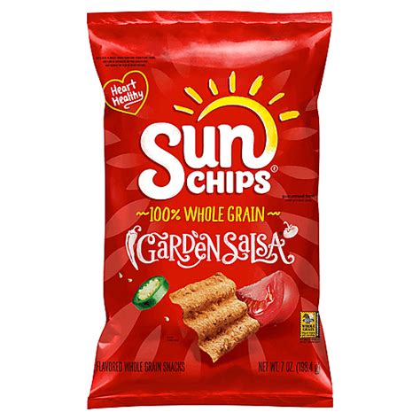 Sunchips Flavored Whole Grain Snacks Garden Salsa 7 Oz Chips Crisps