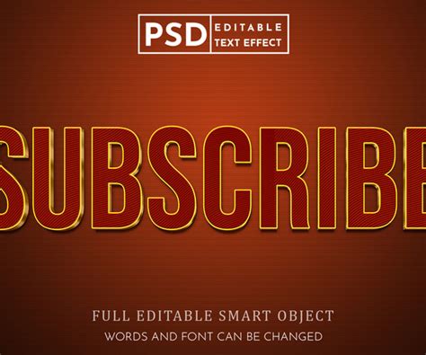 Artstation 3d Subscribe Psd Fully Editable Text Effect Layer Style