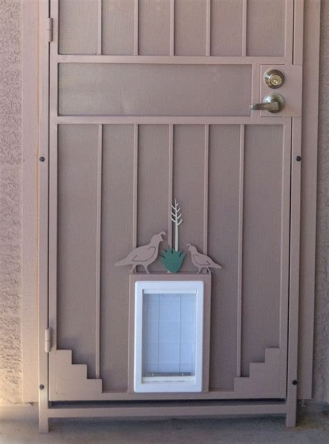 Back screen door with dog door. Door with built in dog door - must have for dog owners ...