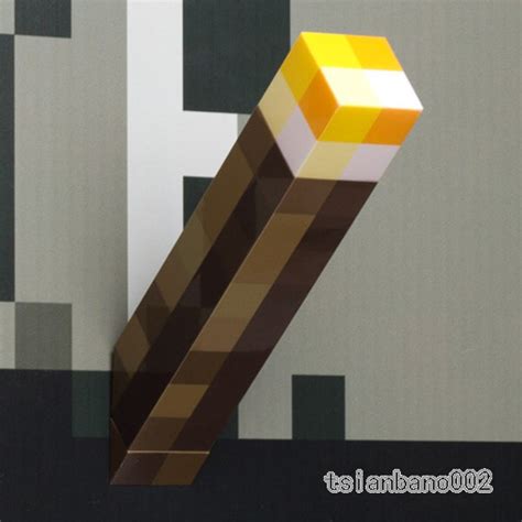 Light Up Torch 28cm High Brightness Led Minecraft Hand Held Or Wall