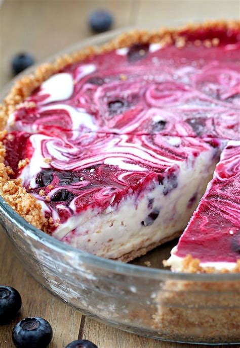 Very Berry Frozen Cream Pie A Summer Dessert With Fresh Blueberries