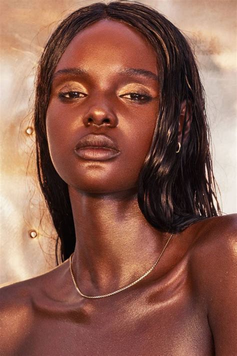 Ducky Thot In FENTY Body Glitter Summer Beauty Beautiful Dark Skin