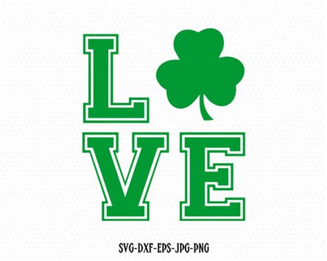 Shamrock Love Svg Saint Patricks Day Love Svgshamrock Etsy