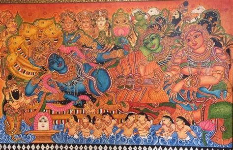 Ananthashayanam Kerala Mural 42 X 20 International Indian Folk