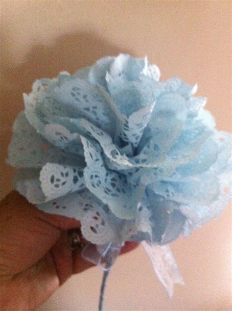 Dyed Paper Doily Pom Flower Paper Doilies Paper Doily Crafts Paper