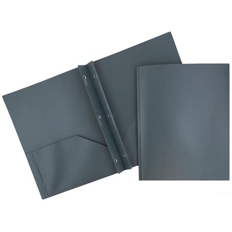 Jam Plastic 2 Pocket School Pop Folders With Metal Prongs Fastener
