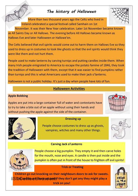 The History Of Halloween Halloween History Halloween Worksheets