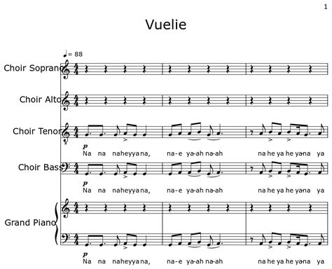 Vuelie Sheet Music For Choir Tenor Piano
