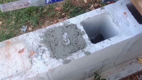 Diy Installing Anchor Bolts In A Concrete Block Foundation Youtube