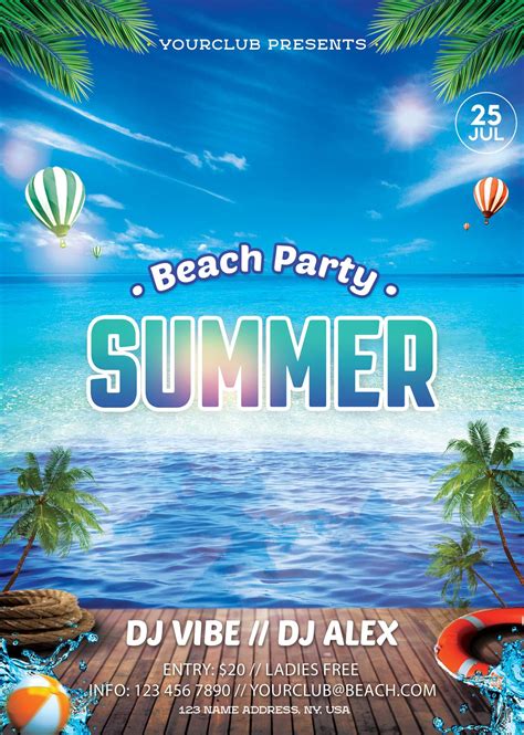 Beach Party 4 Free Psd Flyer Template Stockpsd