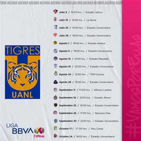 Definido El Calendario De Tigres Femenil Para El Apertura 2022