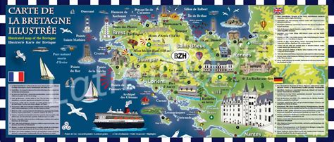Carte Bretagne Touristique Vacances Arts Guides Voyages