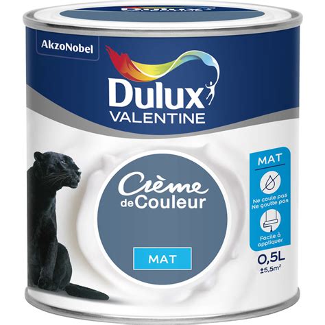 Dulux Valentine Peinture CrÈme De Couleur Mat Bleu Ardoise 05 L