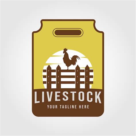 Premium Vector Chicken Farm Logo Design Livestock Emblem Label Logo