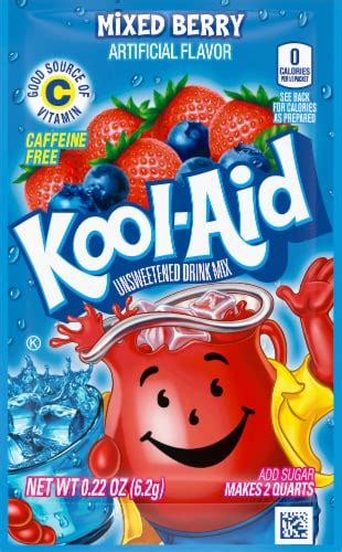 Kool Aid Unsweetened Mixed Berry Blue Powdered Soft Drink Mix Packet 0 22 Oz Dillons Food Stores