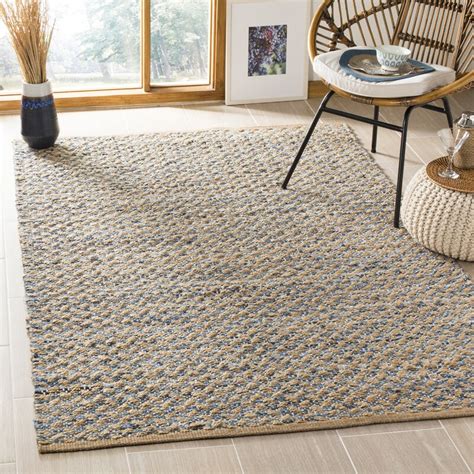 Highland Dunes Reinheimer Handwoven Flatweave Jutesisal Bluenatural