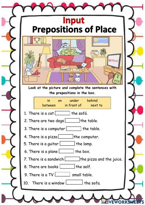 Prepositions Of Place Interactive Activity For You Can Do The