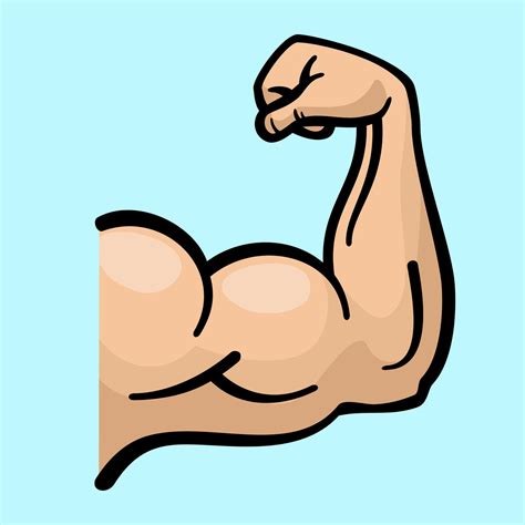 Muscle Arms Strong Bicep Vector Icon By Microvector Thehungryjpeg