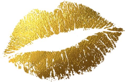 Gold Lips Png For Transparent Png Gold Glitter Kiss Png Download