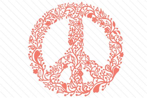 Floral peace sign SVG Cut file by Creative Fabrica Crafts - Creative