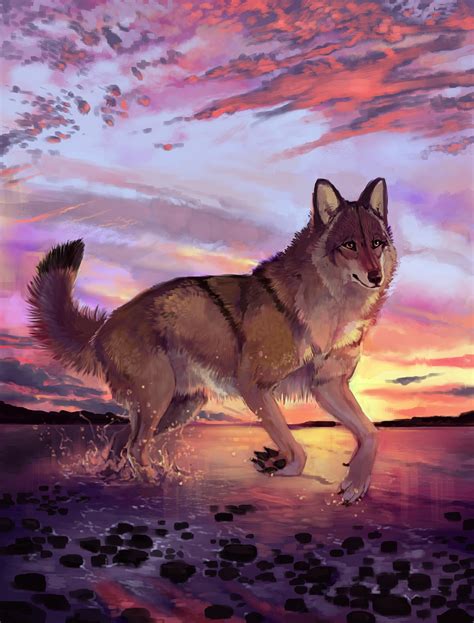 Rising By Vovix On Deviantart Sunrise Images Alpha Wolf Morning