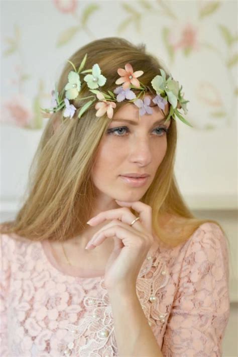 Bridal Floral Headband Woodland Crown Hydrangea Head Piece Wedding Flower Crown Mint Flower