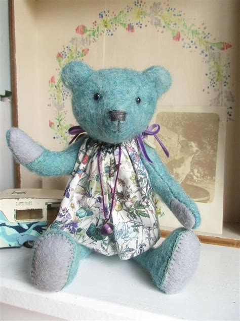 Felt Bear Stitched By Love And Buttons Bear Doll Hand Stitching Bears