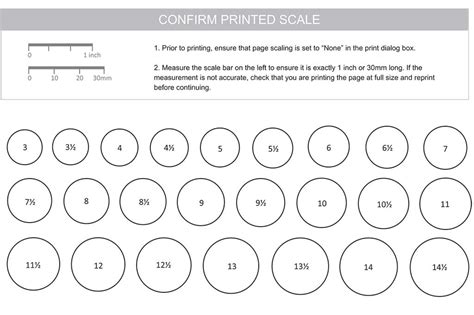 American Ring Size Chart Printable Rings Art Free Printable Ring