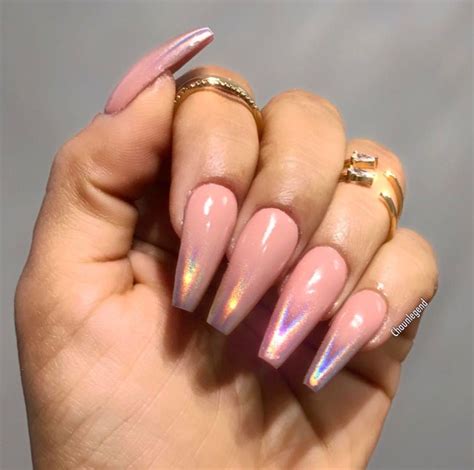 Holographic ombré nails Shiny nails designs Holographic nails Gorgeous nails