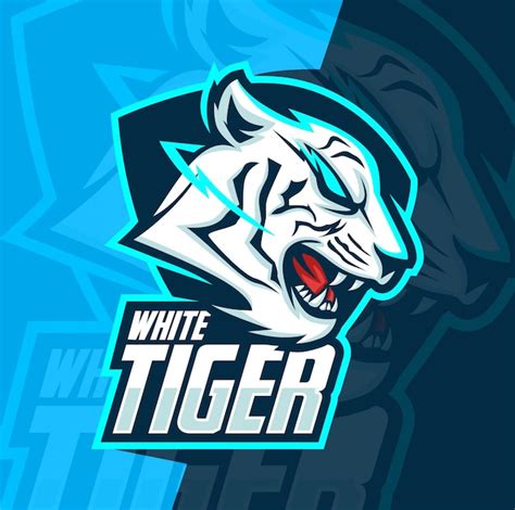 Premium Vector White Tiger Mascot Esport Logo Design