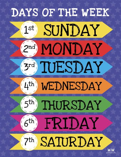 Days Of The Week Worksheets Printables Free Pages Printabulls Preschool Charts
