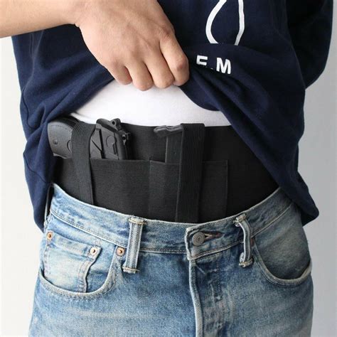 Tactical Belly Band Holster Concealed Carry Pistol Hidden Gun Hand Draw