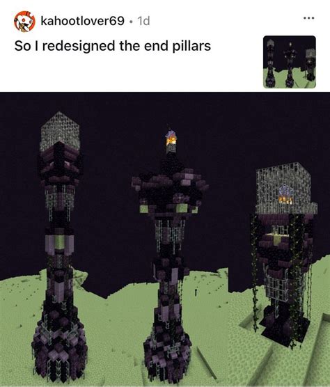 Admin is not given out only perific members will get admin. Minecraft Builds & Designs on Instagram: "Redesign of end ...
