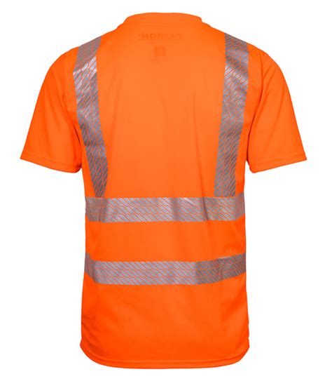 Hi Vis Orange Short Sleeve Round Neck T Shirt Europe Style Hisunwear