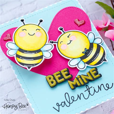 I Love Doing All Things Crafty Bee Mine Valentine Action Wobble Card