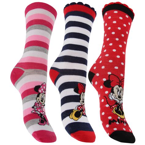 Disney Minnie Mouse Ladieswomens Socks Pack Of 3