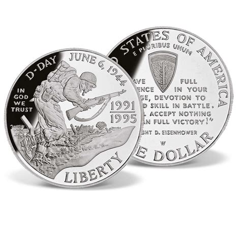World War Ii D Day 50th Anniversary Silver Dollar Solid Silver