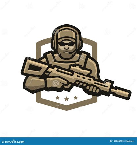 Special Forces Soldier Logo Emblem Vector Illustration