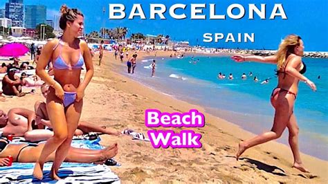 4K Beach Walk Spain BARCELONA Barceloneta Beach June 2022 YouTube