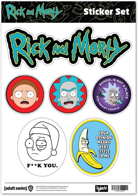 Rick And Morty Sticker Set Aufkleber Multicolor Aufkleber Sets