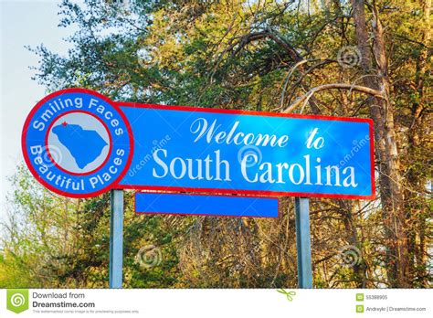 Welcome To South Carolina Sign Stock Photo Image 55388905