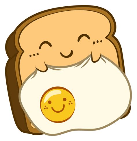Kawaii Sleeping Toast With Egg Cute Easy Drawings Kawaii Doodles