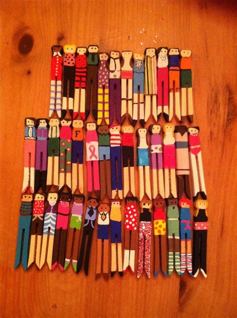 Wood Peg Dolls Clothespin Dolls Clothespin People Clothes Pin Crafts