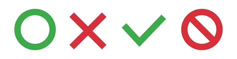 Approval And Rejection Indicators Tick And Cross Marks Positive And